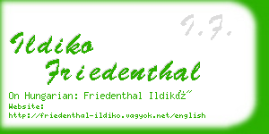 ildiko friedenthal business card